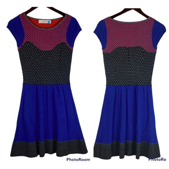 Anthropologie Sparrow Intarsia Sweater Dress XS Wool Cashmere Blue - Picture 2 of 4